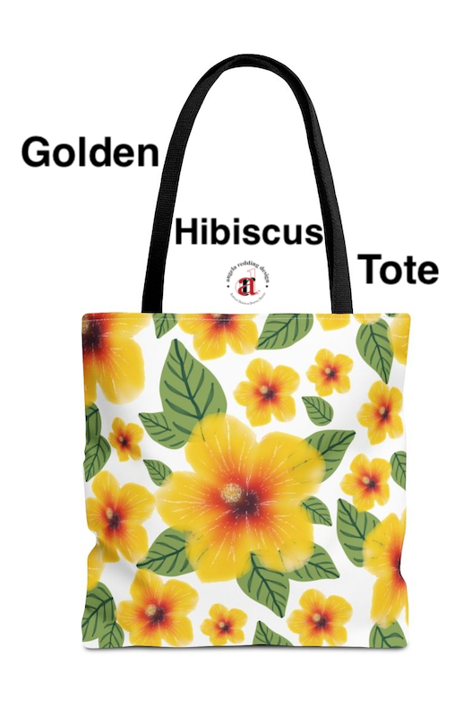 angela redding design's Golden Hibiscus Tote